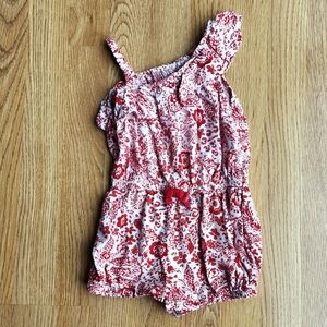 Genuine Kids From Oshkosh Red and White One-Shoulder Romper